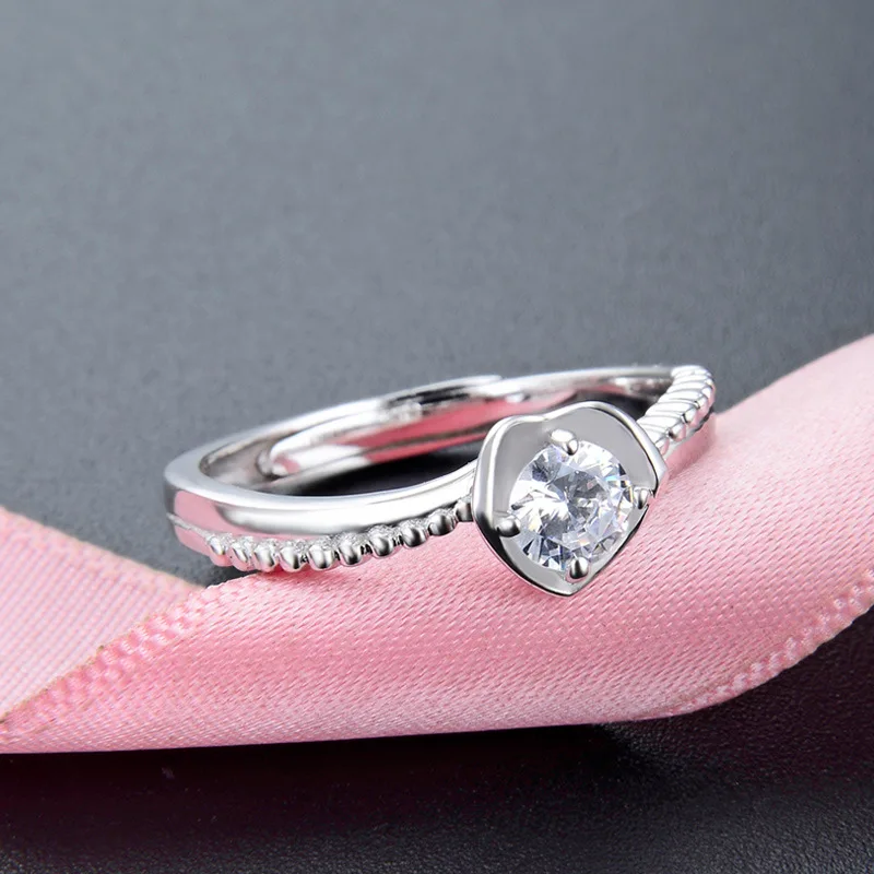 Bague Ringen S925 Серебряное кольцо для женщин сердце Корона дамы хвост кольцо Свадебные аксессуары подарок для подруги жены
