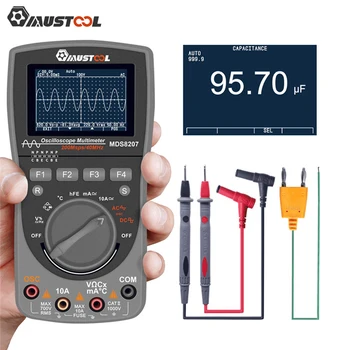 

MUSTOOL MDS8207 Intelligent 2 in 1 Digital Storage Scopemeter Multimeter 40MHz 200Msps/S One Key AUTO Oscilloscope Tester