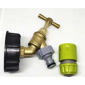 

IBC Tank Adapter IBC Tote Tank Drain Adapter S60X6 to Brass Garden Tap with 1/2" Hose Fitting Oil Fuel Water