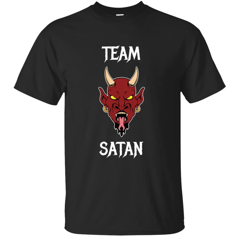 

Building Team Satan Satanist Atheist Devil Satanic T Shirt Men Women Leisure Basic Solid Men T-Shirt Round Collar Harajuku