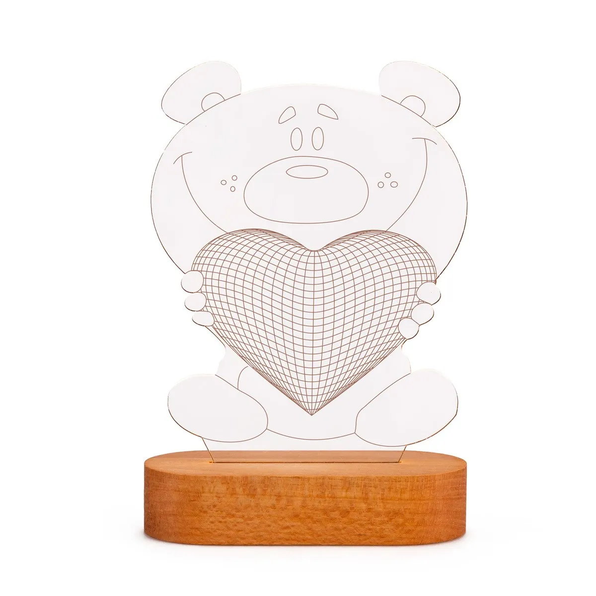 Романтический Teddy Bear держать в форме сердца подарок девушке 3D светодиодный ночной Светильник домашний декор новинка блеск настольная лампа