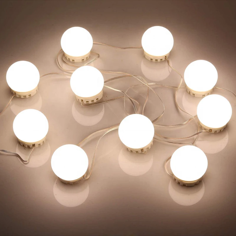 LED Makeup Mirror Light Lamp Pink Mirror Light Dimming Bathroom Changing Barber Shop Vanity Bulb Stepless Dimming