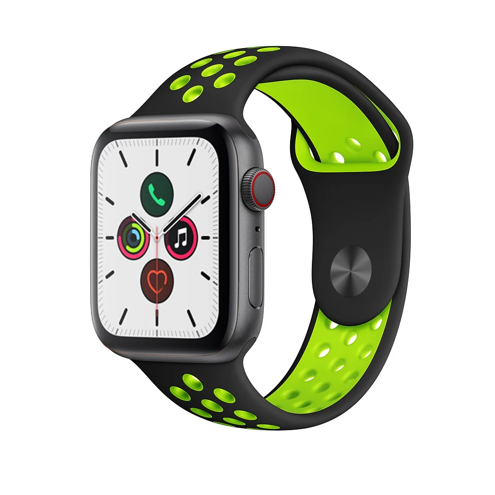 Силиконовый ремешок pulseira для apple watch band 4(iwatch 5) 44 мм 40 мм apple watch 3 2 1 ремешок 42 мм 38 мм - Цвет ремешка: black green