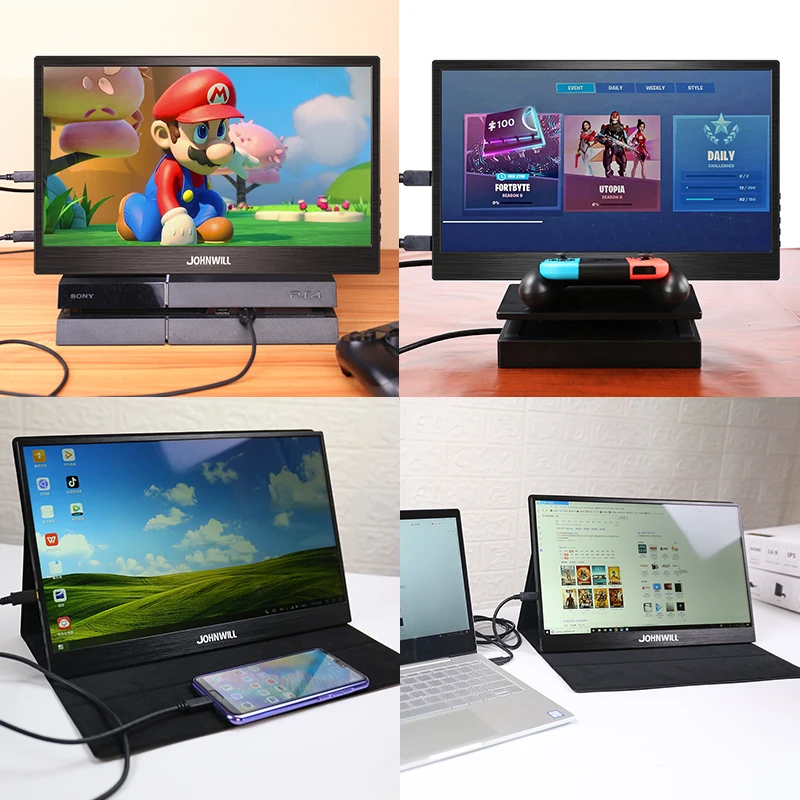 Портативный монитор 15 6 дюймов ЖК дисплей Тип USB C Hdmi ips 1080p HD для PS4 ноутбук телефон