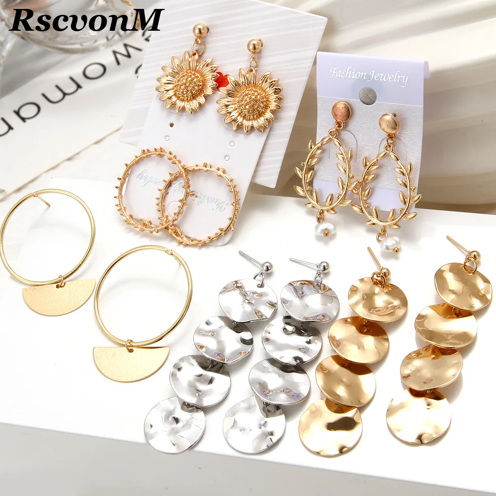 Круглые серьги с подсолнухом, металлическая монета, серьги с кисточками для девочек, модные женские большие цветочные Эффектные серьги, вечерние ювелирные изделия