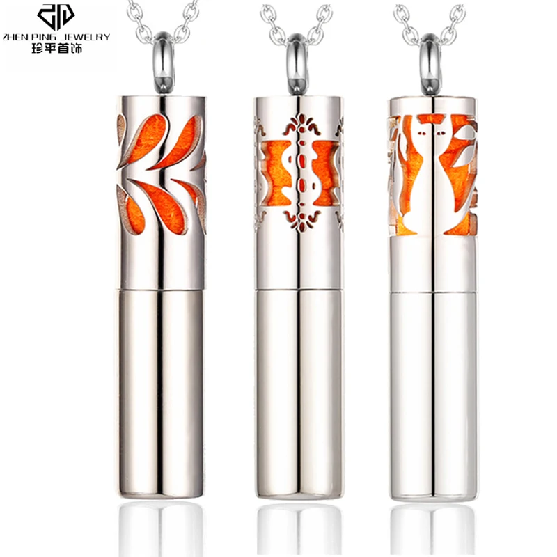 

Cylindrical Aromatherapy Bottles Essential Oil Diffuser Necklace Stainless Steel Vial Container Pendant Perfume Diffuser Jewelry