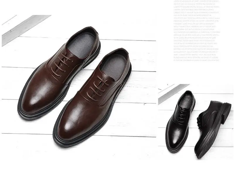 Мужские модельные туфли; оксфорды в деловом стиле с острым носком; цвет черный, коричневый; Мужская официальная Обувь На Шнуровке; свадебные туфли; C21-15