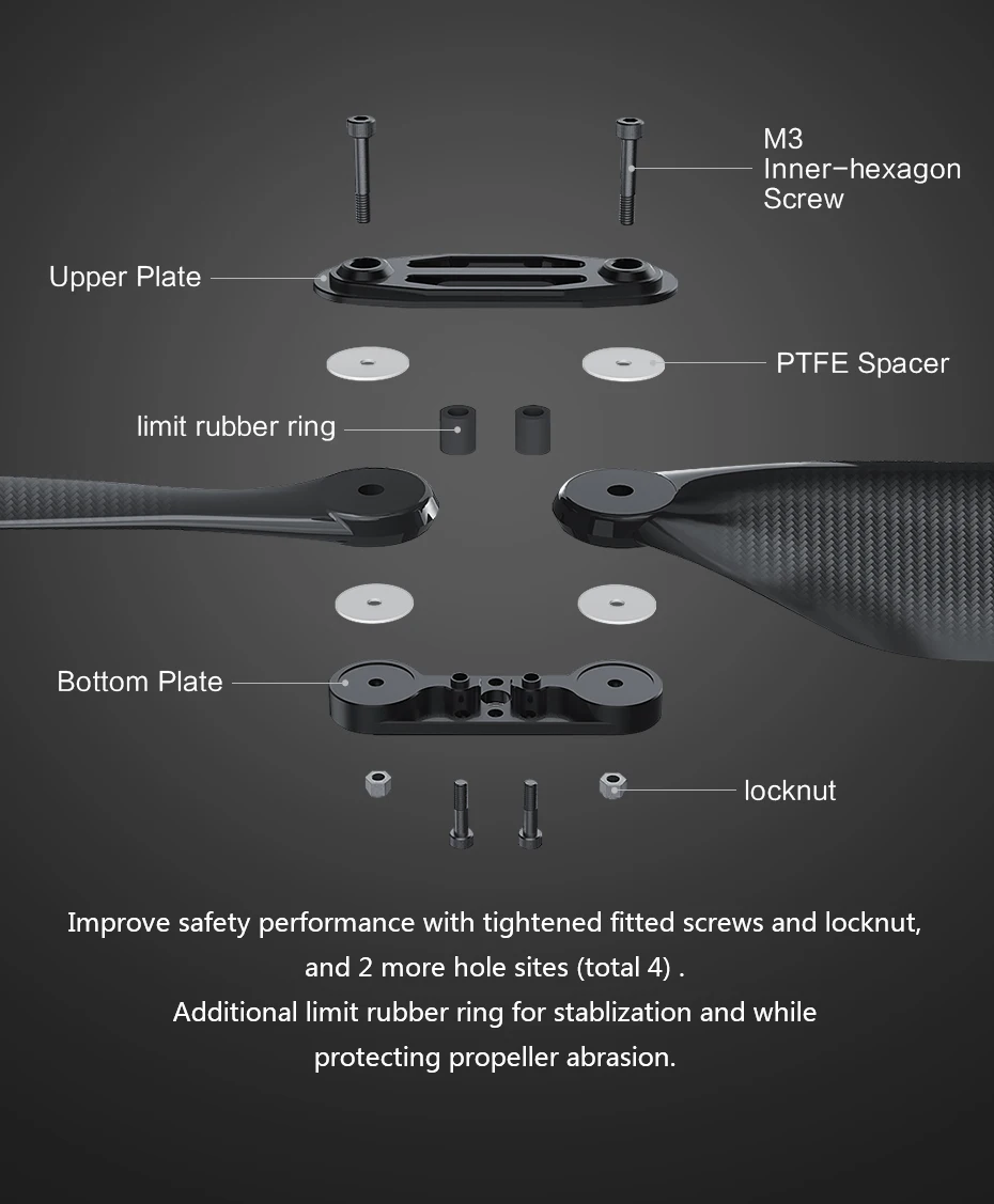 T-motor FA22.2x7.2 Folding Propeller - 2PCS/PAIR Carbon Fiber Propeller For Quadcopter Multicopter Hexa 12