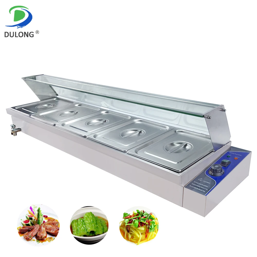 

New Brands Bain Marie Commercial Stainless Steel Buffet Food Steamer With Five Big Capacity Chafing Steamers