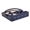 CHIPAL 19+1 20Pin 4 Port USB 3.0 Front Panel Combo Bracket USB3.0 Hub Adapter for PC Desktop 3.5