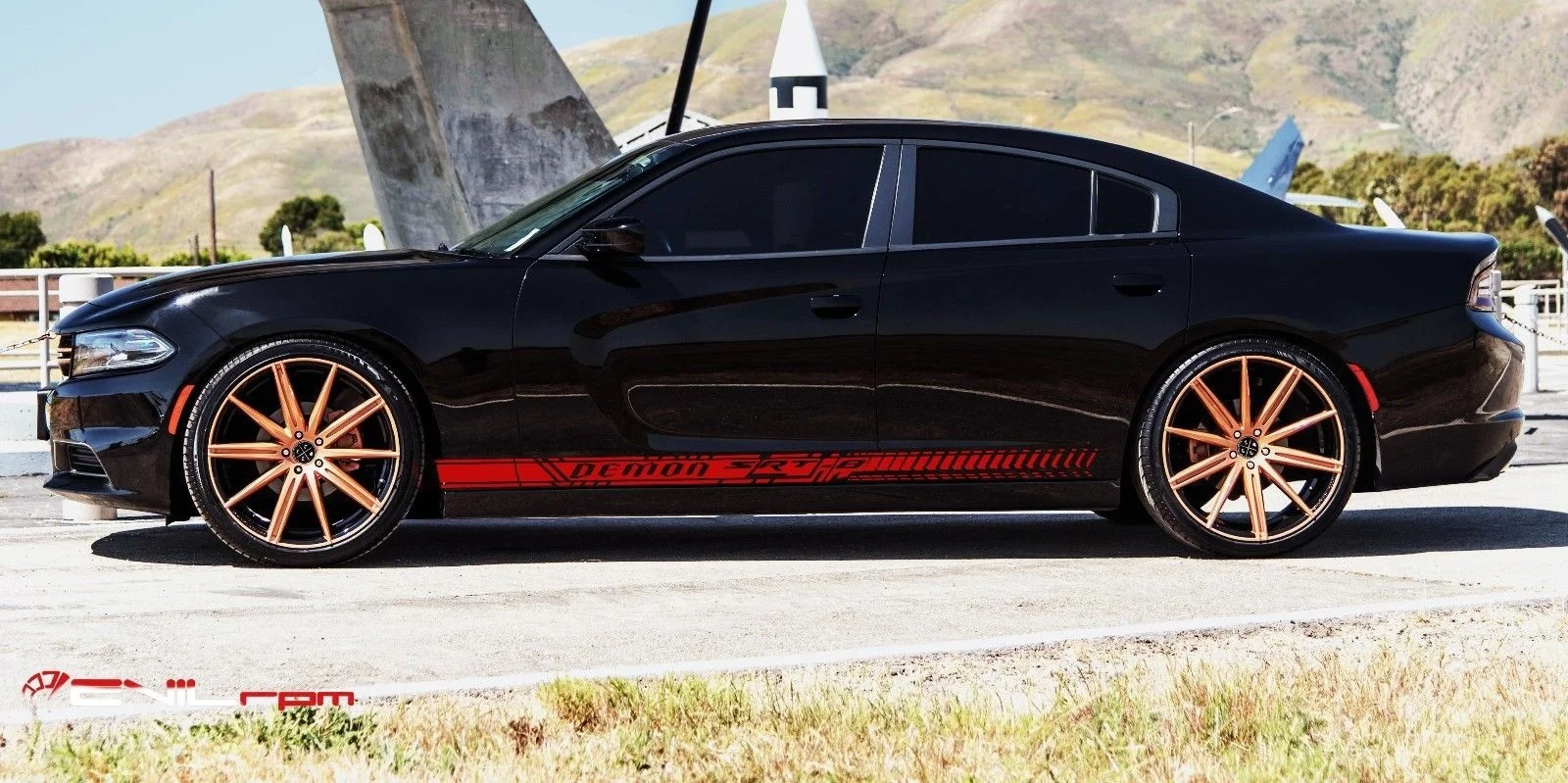 Для 1 комплекта/2 шт боковые наклейки-полоски, наклейка для Dodge CHarger SRT 8 DEMON на заказ Стайлинг гоночный автомобиль Стайлинг