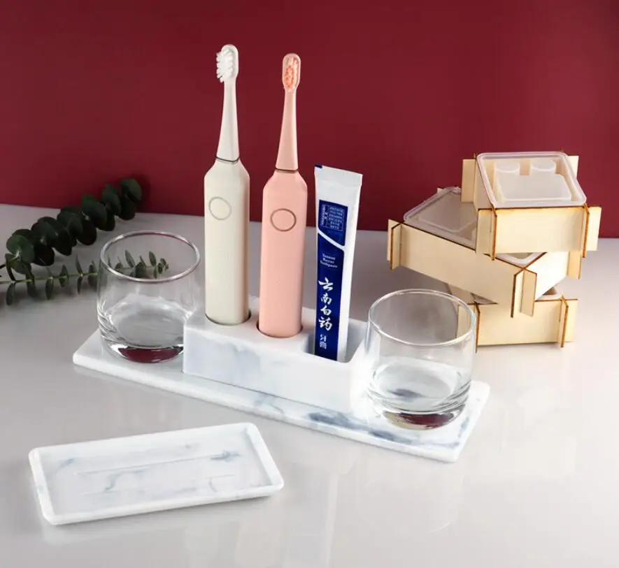 DIY Electric Toothbrush Razor Holder Resin Mold Bathroom Organizer