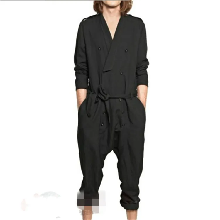 

Europe And America Large Size Casual Jumpsuit Loose-Fit Onesie Spring And Summer Fashion Man Romper Men's Trousers Hair Stylist