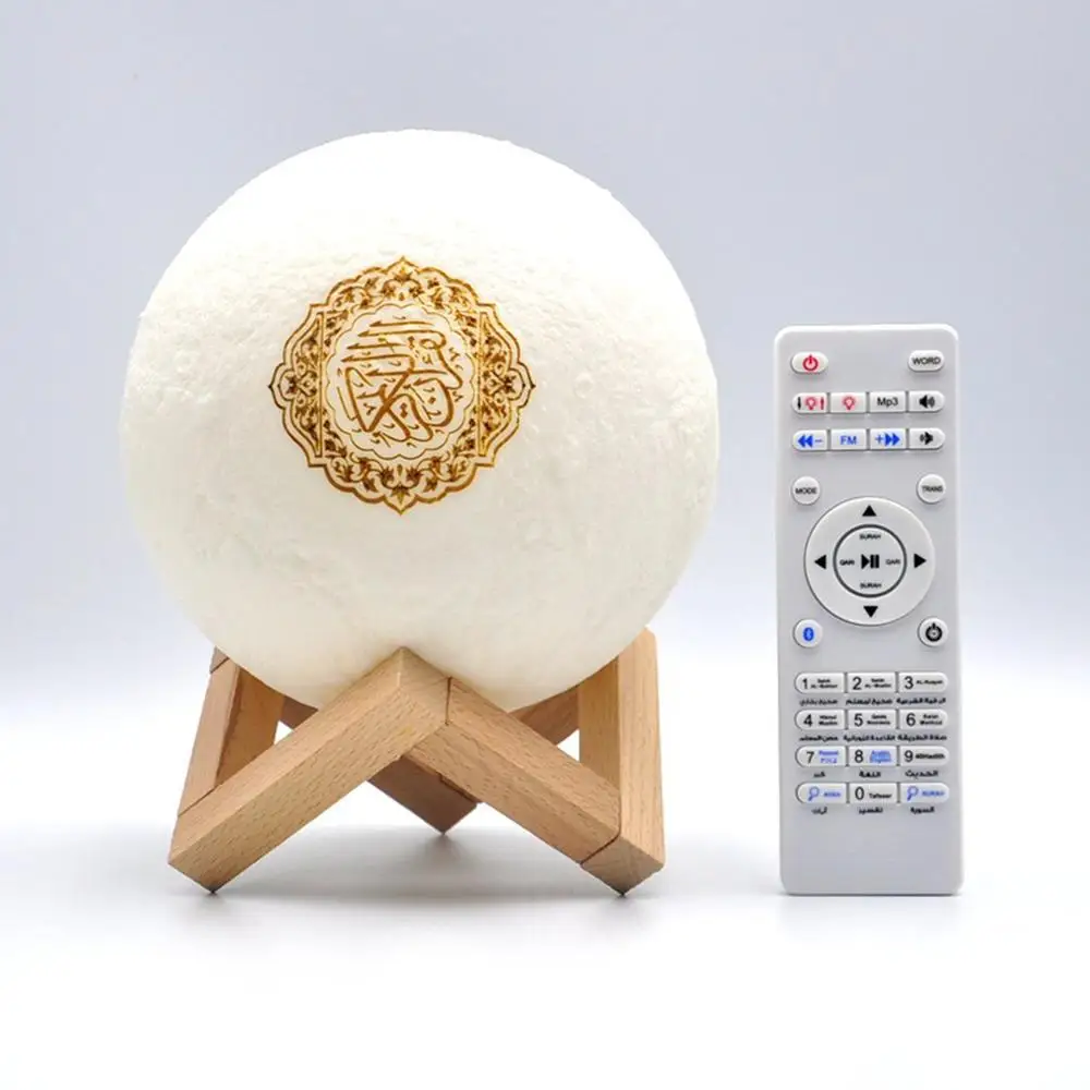 

3D Print LED Round Moon Night Light Lamps Home Decor Bedroom Bookcase Moon Lamp for Christmas Creative Gift with Wooden Stand