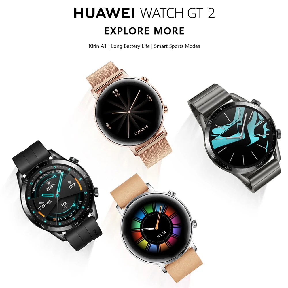 huawei Watch GT 2, умные часы Kirin A1, Bluetooth, умные часы, 5,1, срок службы батареи, кислород, пульс, спящий, 14 дней, для Android iOS