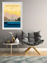  Nottingham Print | England Travel Poster | Nottingham Wall Art | East Midlands Gift Idea | Artwork 