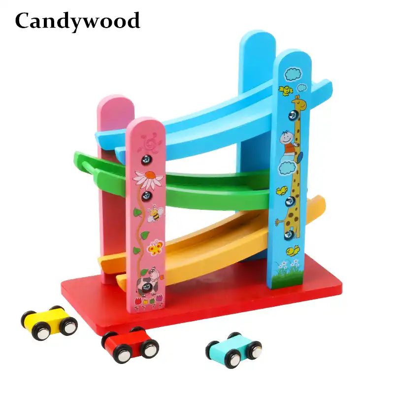 Rampes De Voiture En Bois Pour Enfants Course 3 Niveaux Jouet Rampe De Voiture Piste De Course En Bois Jouet Voitures Bambin Bebe Jouets Pour Garcons Et Filles Aliexpress