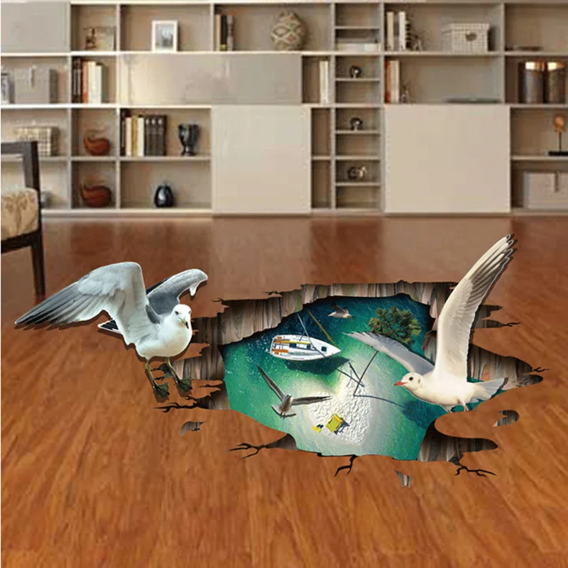 Новинка большая настенная 3d наклейка в виде чайки украшение для дома детской