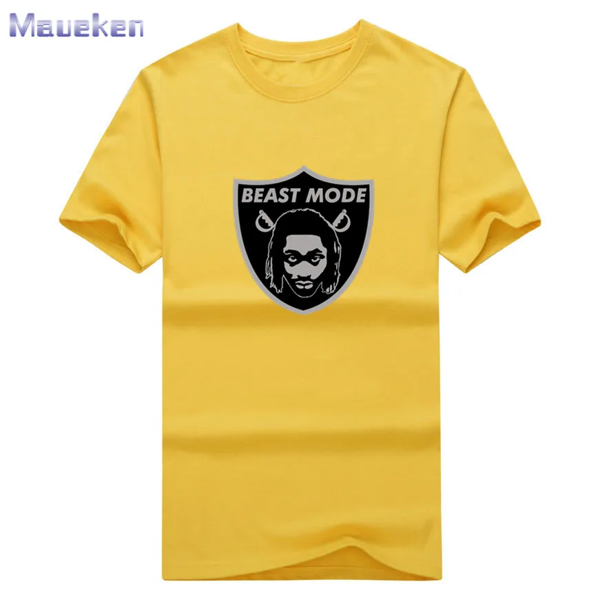 Новая футболка Marshawn Lynch Beast Mode, футболка из хлопка для поклонников, подарок, 0905-1