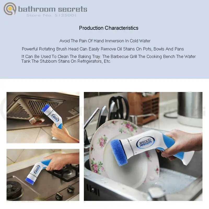 Hand-held Dishwashing Artifact Home Automatic Lazy Electric Brush Bowl Machine Small Portable Kitchen Cleaning Brush
