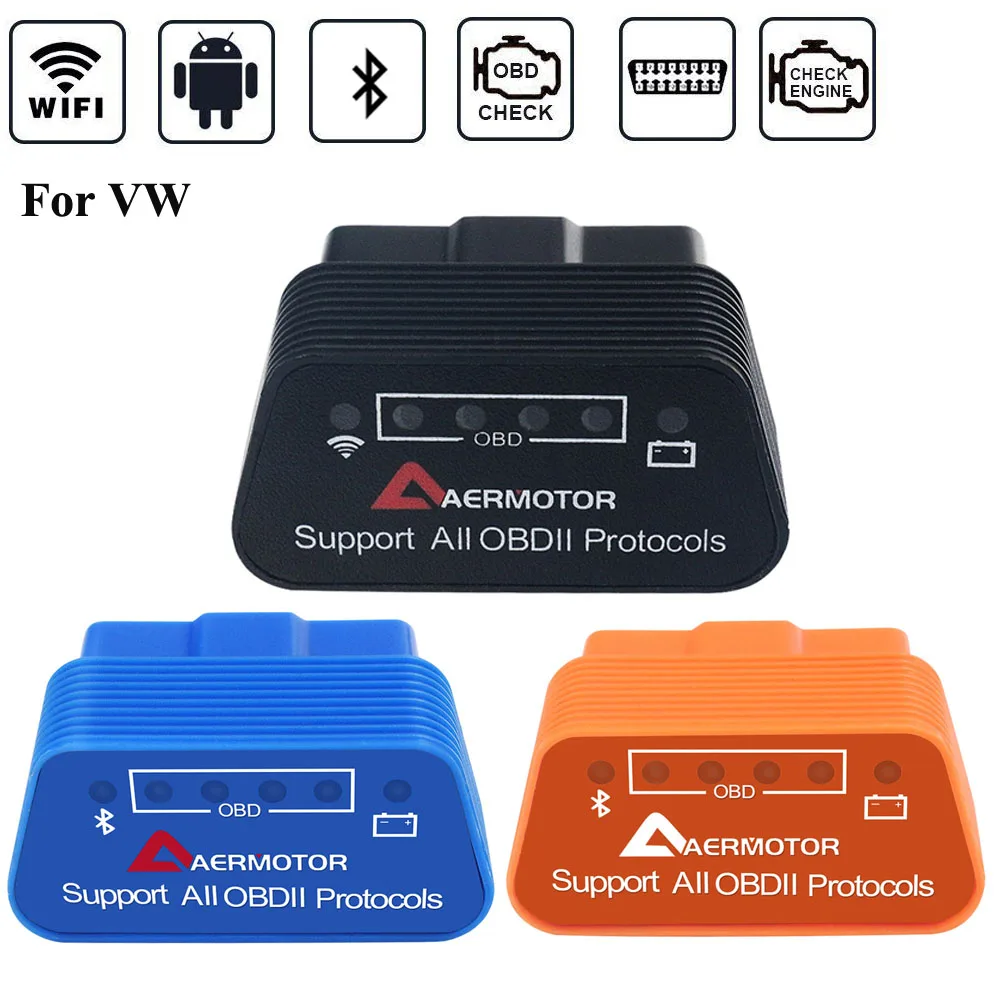 Bluetooth Wi-Fi ELM327 OBD2 сканер считыватель кодов для Volkswagen VW Passat B6 B7 B8 B5.5 Golf Jetta Tiguan CC