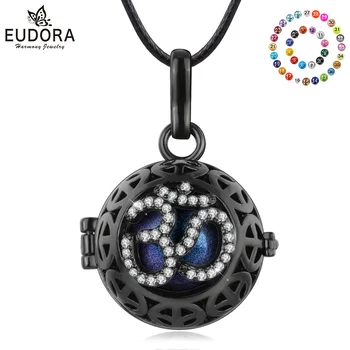 

Eudora 18mm Harmony Ball Music Sound Chime Pendant Angel Caller "OM" Locket Cage Pendant Wife Necklaces Black Cage Jewelry K394