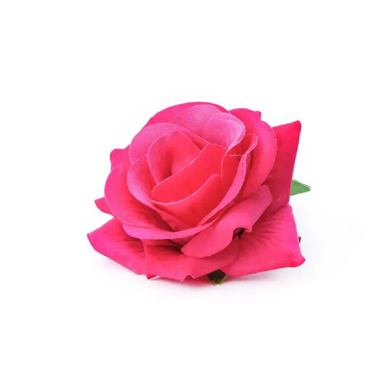 pink Женская бархатная тканевая заколка для волос Роза имитация искусственного цветка корсаж брошь Праздничная свадебная брошь фламенко танцор аксессуары для волос - Цвет: pink