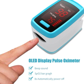 

Mini Digital Fingertip Pulse Oximeter LED Display Blood Oxygen Sensor Saturation SpO2 Monitor Measurement Meter with Beep Sound