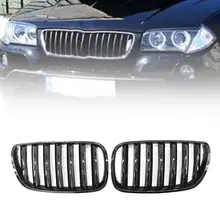 

80% Hot Sales!! 2Pcs Front Hood Grille Thicken Fadeless ABS Glossy Car Front Hood 51113420087 for BMW E83 07-10 Year