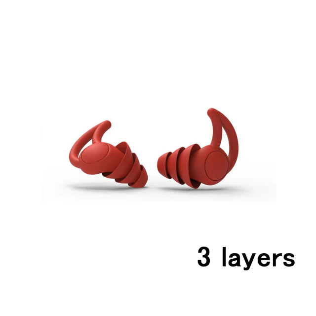 Ear Plugs Tapones Oido Ruido Bouchon Oreille Sleep Plug Earplugs Tapones Para Dormir Zatyczki Do Uszu Tappi Orecchie Earplugs 3 layers red