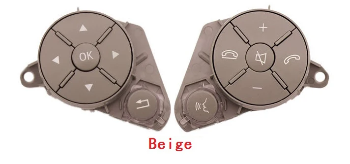 2PCS Beige LHD RHD автомобиль многофункциональный руль Левая Правая кнопка телефон ключ управления для Benz W204 C180 C200 C/e-класс X204 W212 GLK - Название цвета: 2PCS Beige