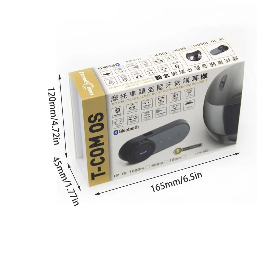 FreedConn T-COMOS мотоциклетный шлем interphone Беспроводной наушники домофон для 3 Rider FM радио наушники пружины