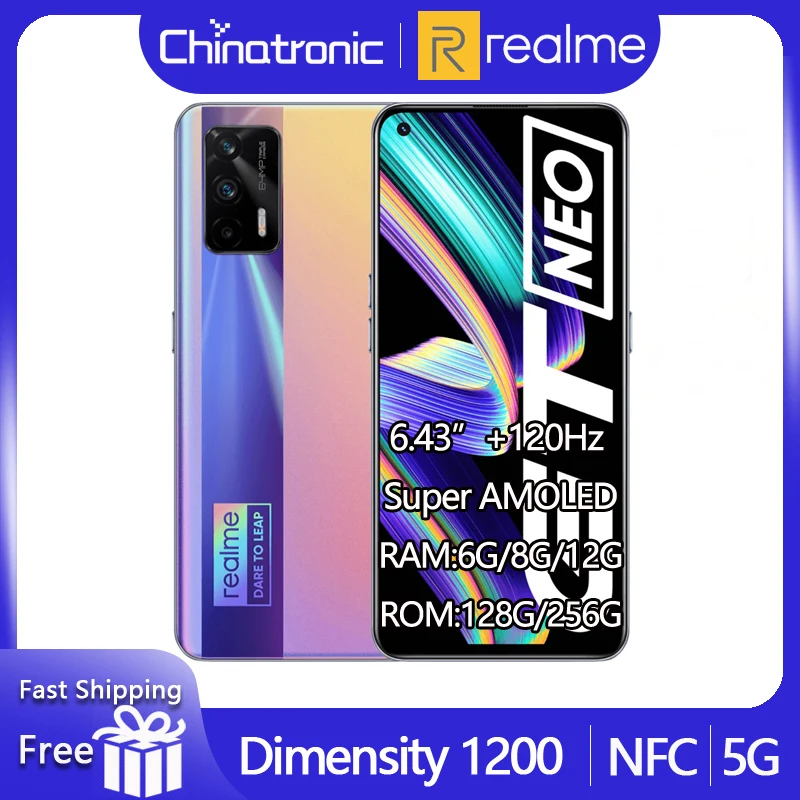 Оригинальный смартфон realme GT Neo 5G дюйма мобильный телефон ГБ 128 6 43 Гц Super AMOLED