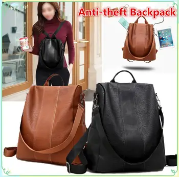 

Waterproof Women Leather Backpack Anti-Theft Rucksack Vintage Backpack Casual Shoulder Bag Satchel School Trip Handbag Rucksack