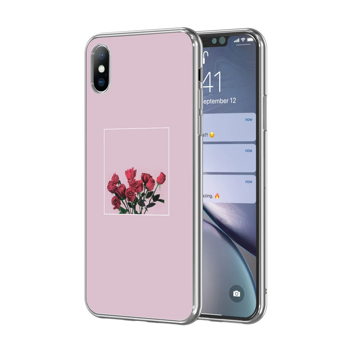 Чехол для телефона Ottwn Flowers для iPhone 11 7 8 6 6s Plus, мягкий чехол с цветными листьями розы для iPhone XS 11 Pro Max XR X 5 5S - Цвет: T1
