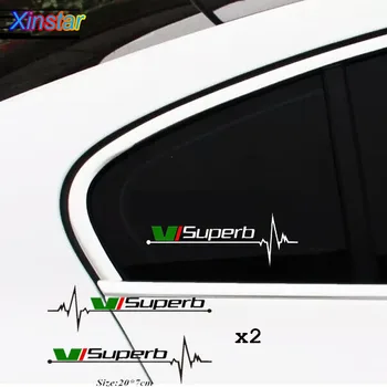 

2pcs car windows sticker for Skoda superb