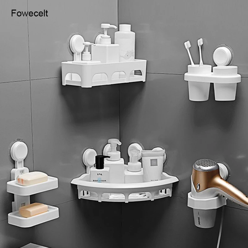 

Fowecelt Multi-function Wall Hanging Rack Shelf Kitchen Storage Holder Rack Organizer Bathroom Accessories Aesthetic Room Decor