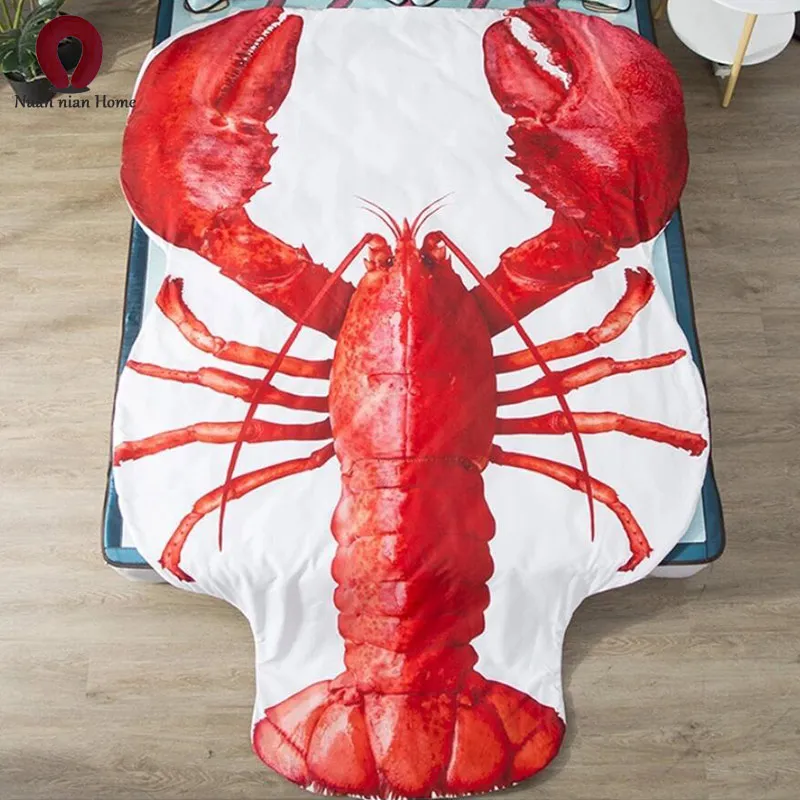Crayfish мультфильм стеганое одеяло с функцией кондиционирования воздуха 3D двойное летнее тонкое стеганое одеяло для детей одного студента детского сада лето - Цвет: AS picture