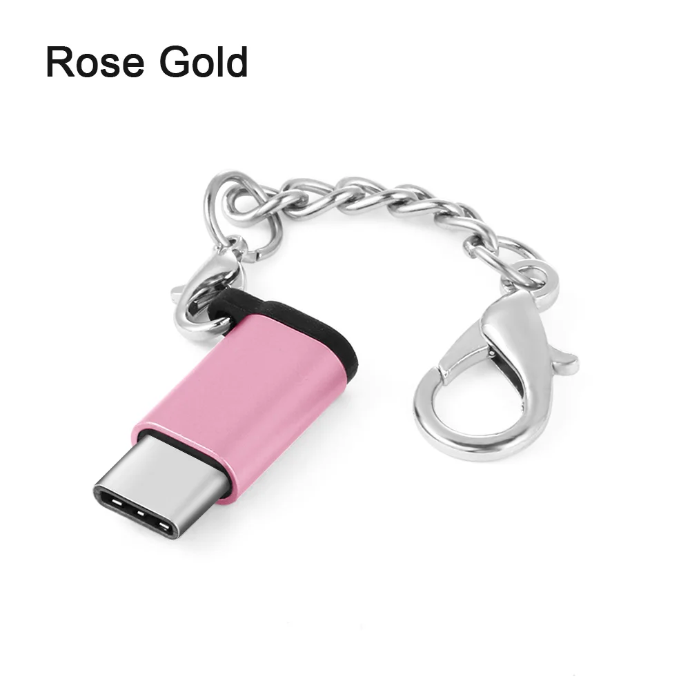1 шт. type C OTG адаптер Micro USB Женский USB-C Мужской USB 3,1 конвертер адаптер для Android huawei шнур для связки ключей аксессуары для телефонов - Цвет: Rose Red