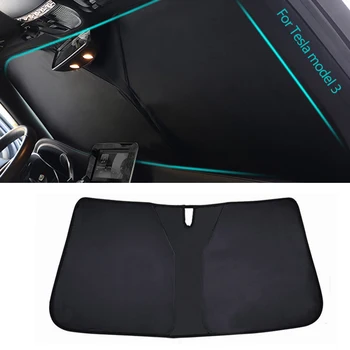 

Car Windshield Sun Shades Sunshade Cover Windsn Protector for Tesla Model 3 Black (134X89 cm)