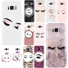 Maquillaje de pestañas labios silicona suave TPU teléfono funda para samsung Galaxy Note 8 9 S7 S6 EDGE S8 S9 S10 Plus