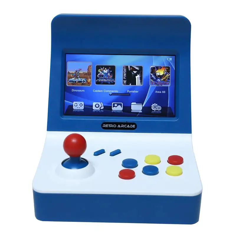 Powkiddy A8 Ретро аркадная консоль игровая машина встроенный 3000 классические игры геймпад управление AV Out 4,3 дюймовый экран - Цвет: Blue
