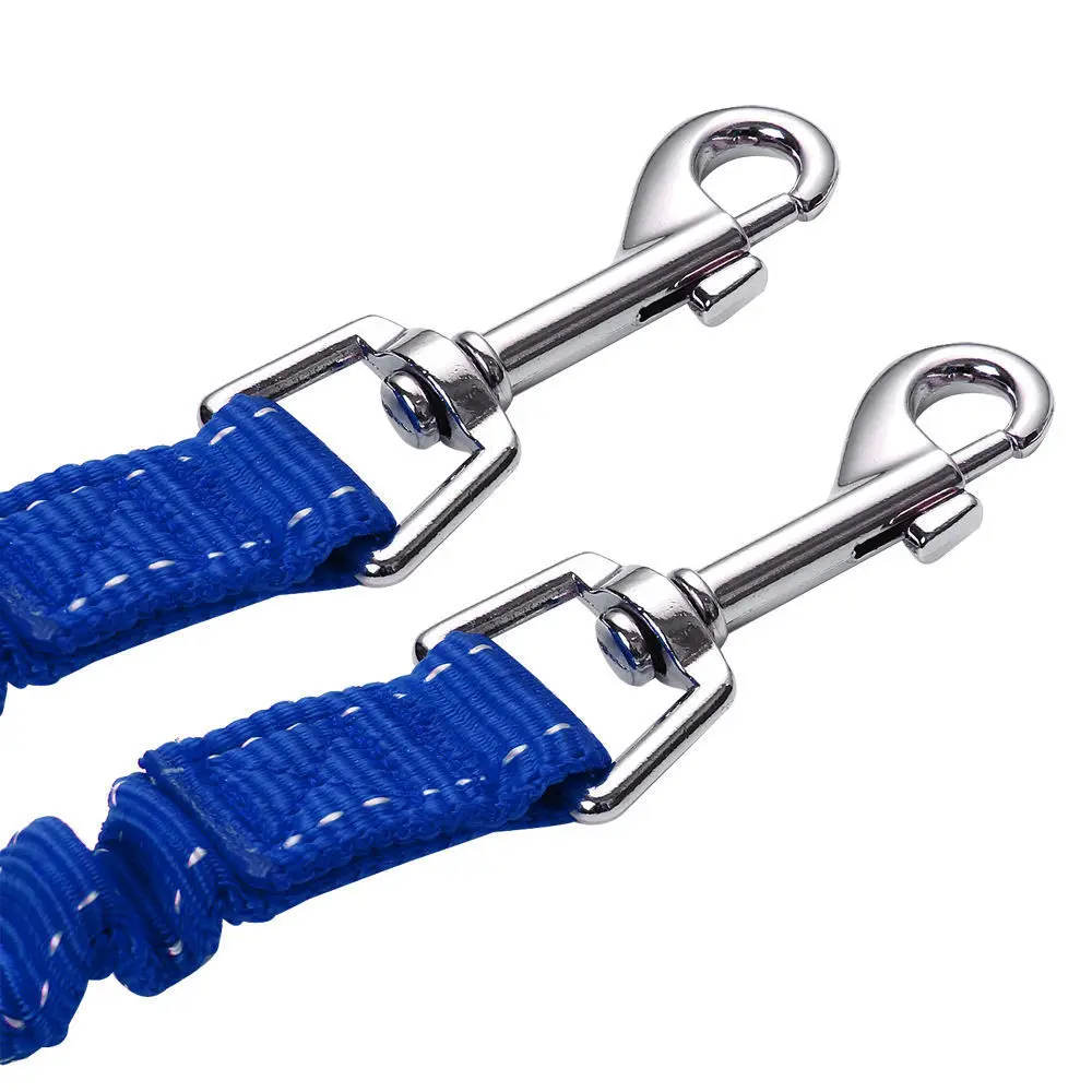 Two Way Elastic Bungee Dog Lead Splitter 1 to 2 Double Leash Strong Coupler Twin