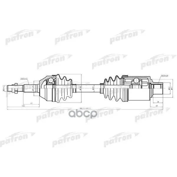Полуось Передн Прав_jeep: Liberty 02-07 3.7 4wd PATRON арт. PDS0619