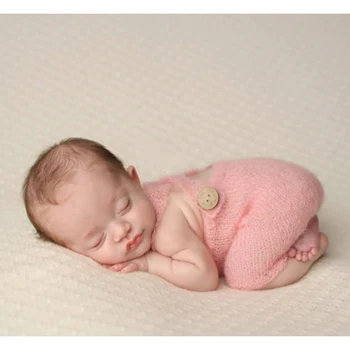 

Knitted Onesies Rompers Unisex Costum For Newborn Photography Props Baby Hundred Days Fotografia Studio Photo Shoot Accessories