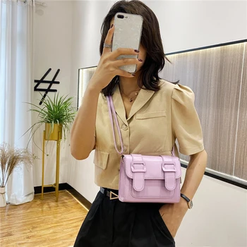 

Fashion Exquisite Shopping Bag Fashion Shoulder Bag Women PU Leather Belt Buckle Travel Small Messenger Pouch