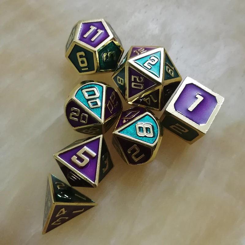 Игральные кости dnd металлический rpg набор многогранные игра d20 10 6 8 12 настольные