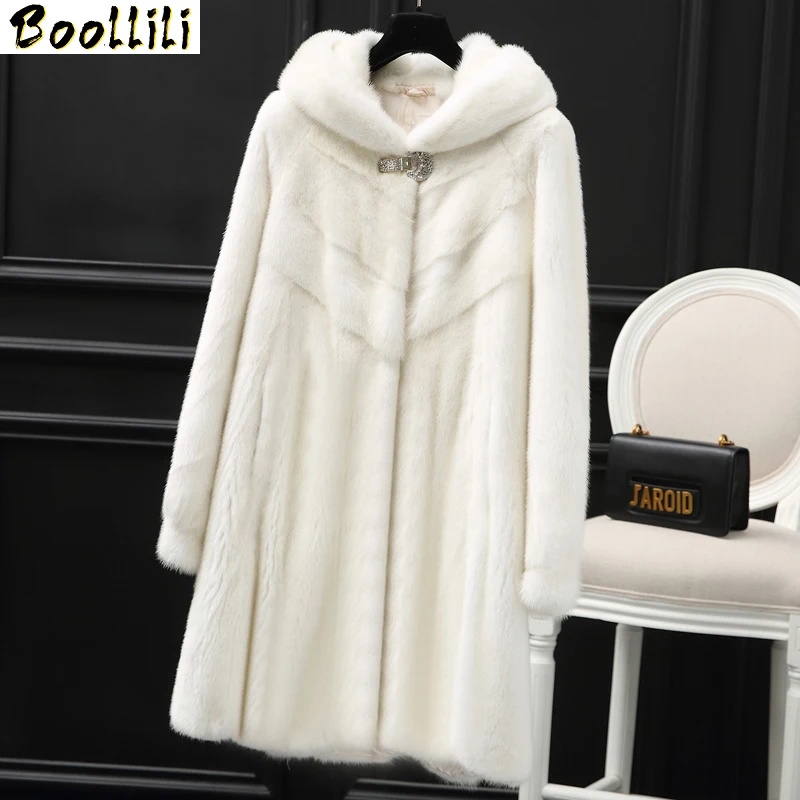 

Real Boollili Natural Mink Fur Coat Female Luxury Fur Coats Winter Jacket Women Hooded Korean Jackets for Women Warm Overcoat