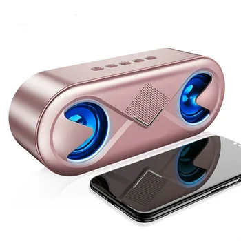 

S6 Handsfree Subwoofer Wireless Outdoor Portable Bluetooth5.0 Stereo Bass Hifi Speaker Support AUX TF Card U Disk with Flash LED