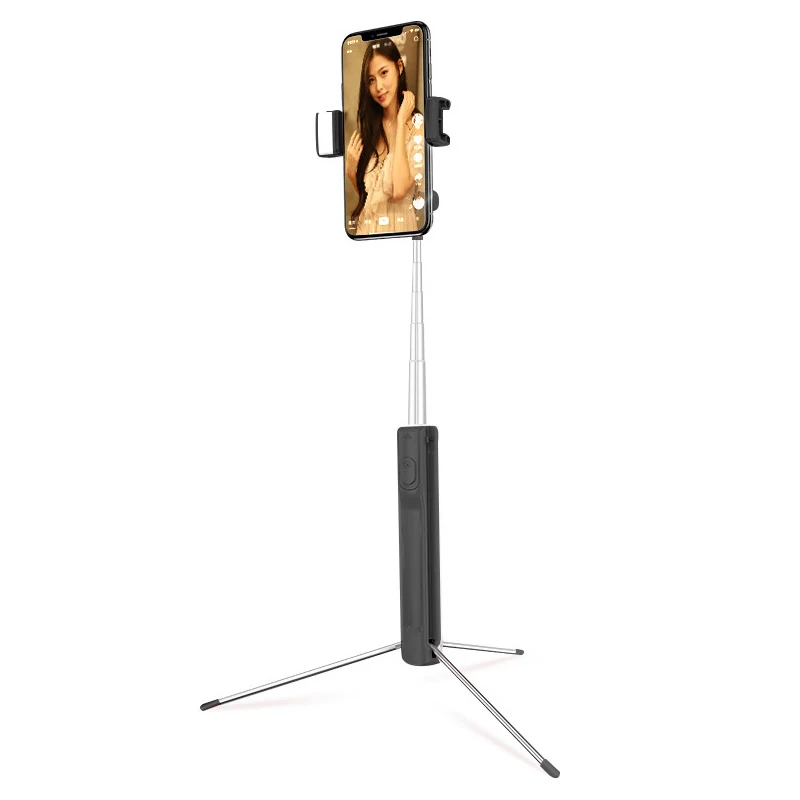 Black 160cm Портативная растягивающаяся селфи-палка для мобильного телефона, держатель для мобильного телефона, штатив для камеры с беспроводным Bluetooth дистанционным автоспуском - Цвет: Black 160cm